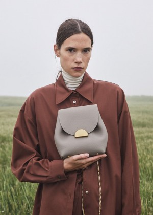 Polene Numéro Un Mini Women's Bags Grey | 694-FHGDOC