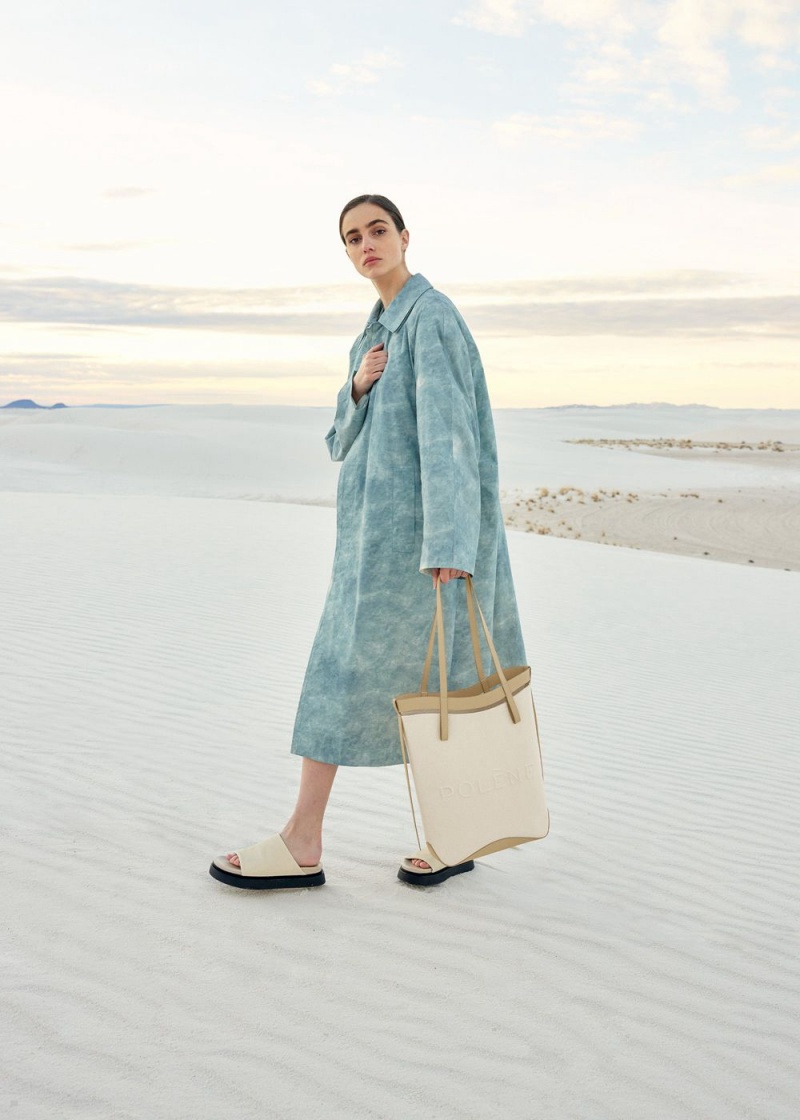 Polene Ilo Women's Bags Beige White | 706-ZGHYXR