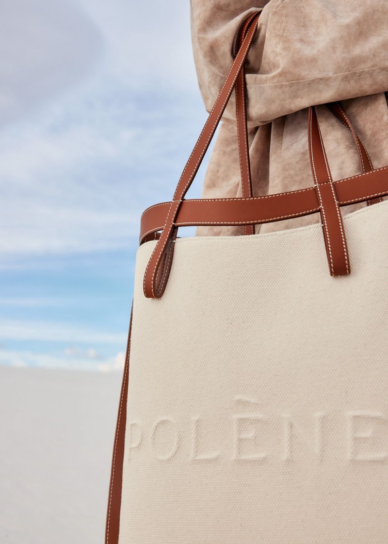 Polene Ilo Women's Bags Brown White | 187-YNEOJR