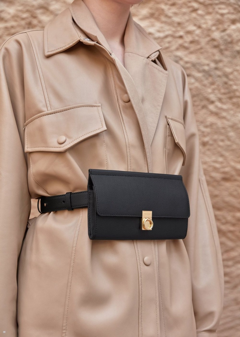 Polene Numéro Sept Belt Women's Wallets Black | 153-NIZUTR