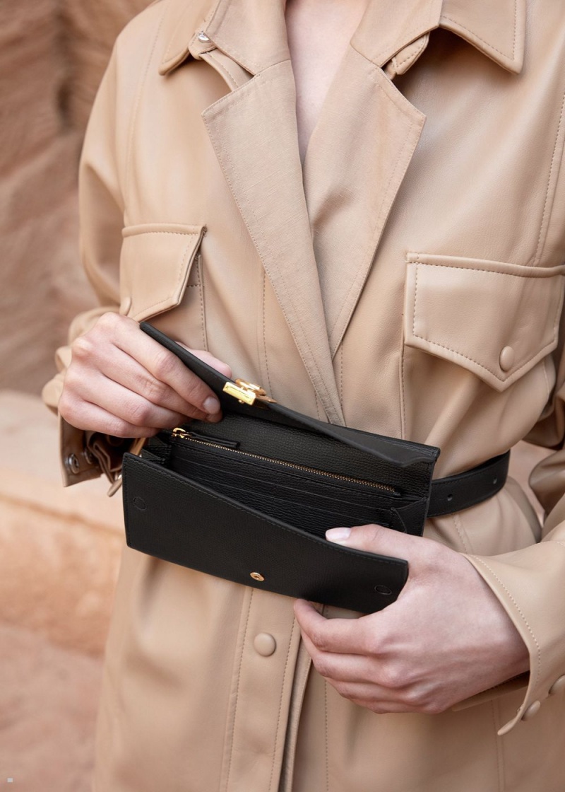Polene Numéro Sept Belt Women's Wallets Black | 153-NIZUTR
