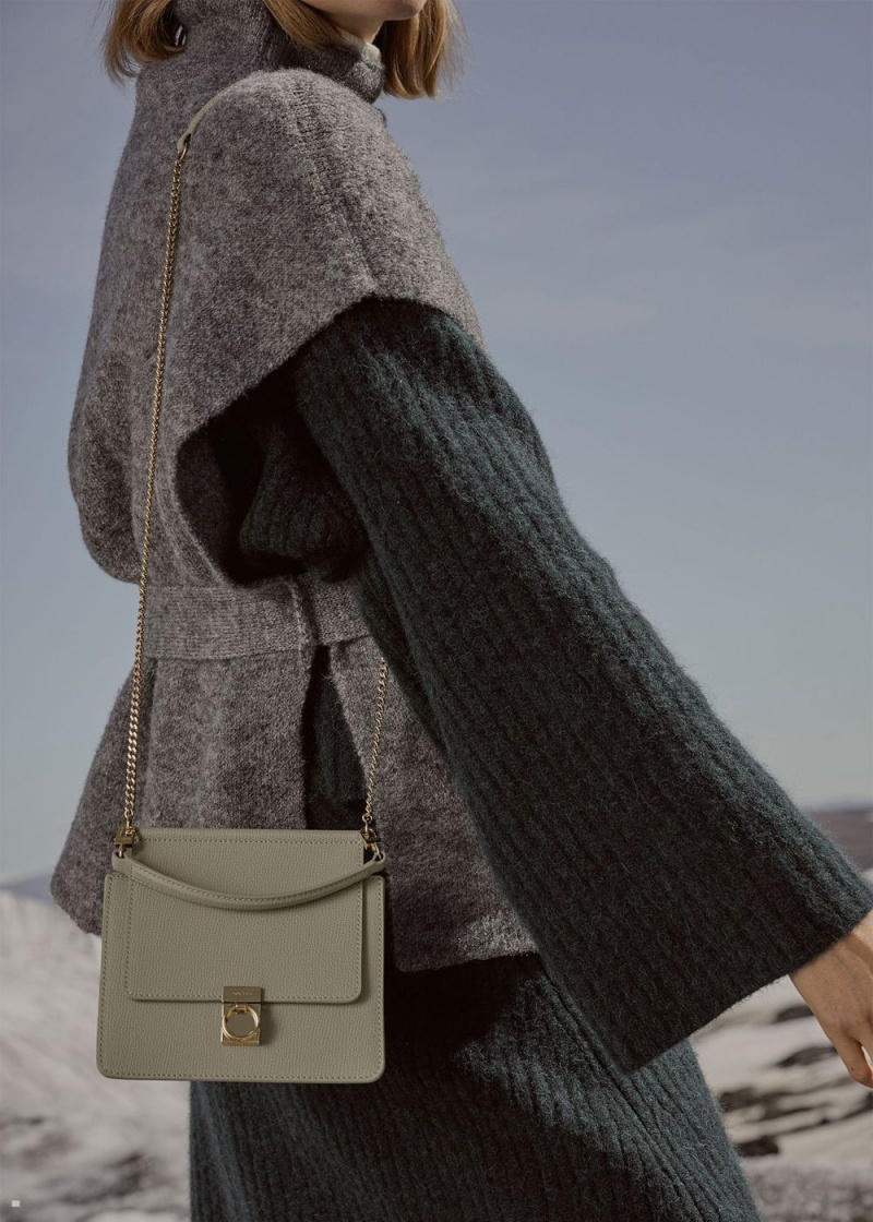 Polene Numéro Sept Mini Women's Bags Olive | 835-WQABJU