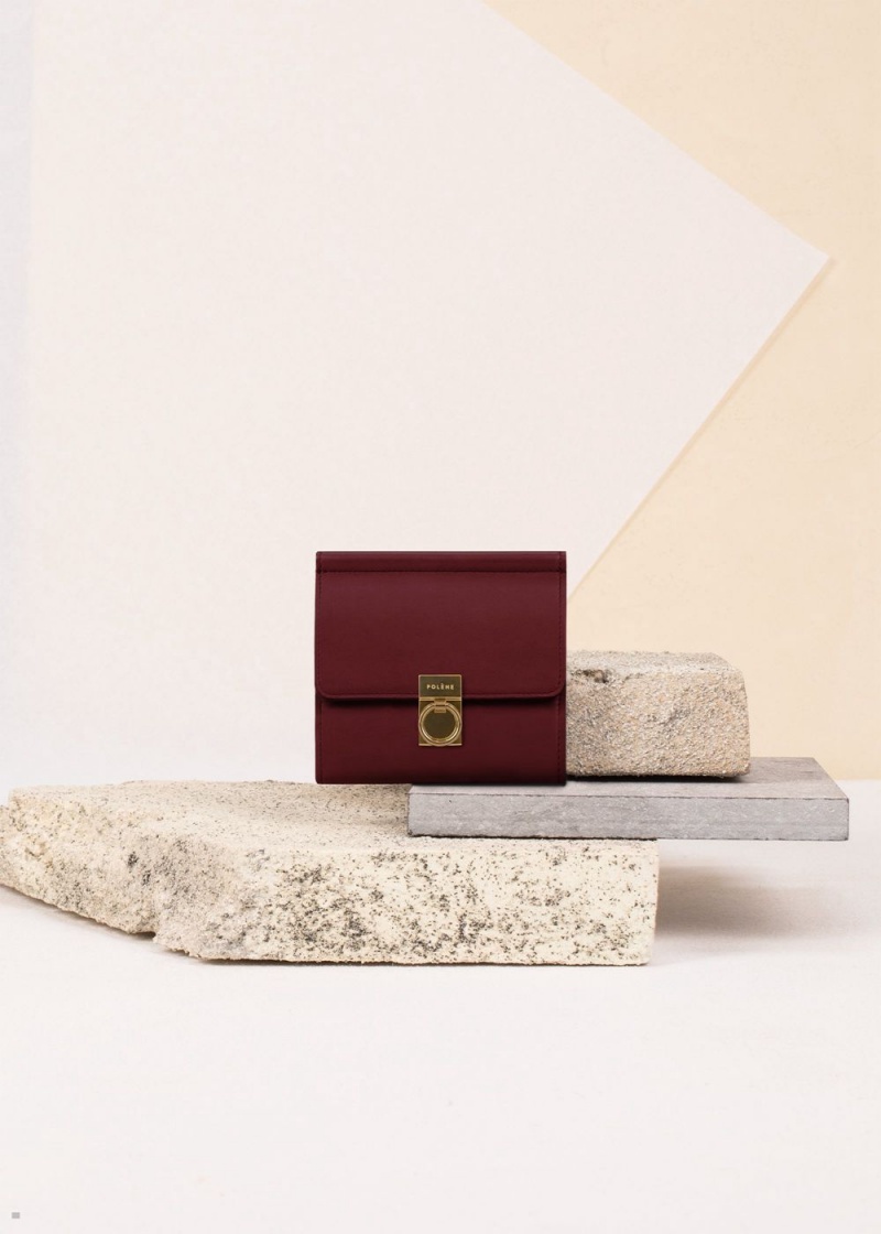 Polene Numéro Sept Women\'s Wallets Burgundy | 325-HCYAKM