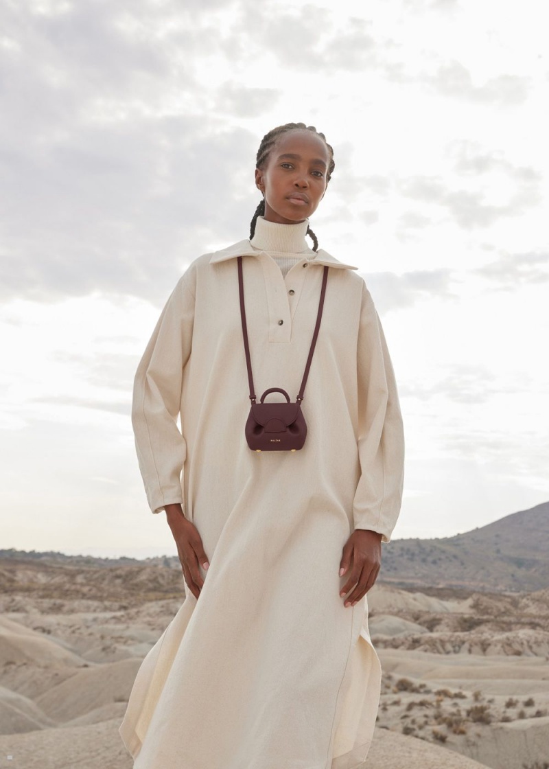 Polene Numéro Un Micro Women's Bags Burgundy | 426-FJEMCB
