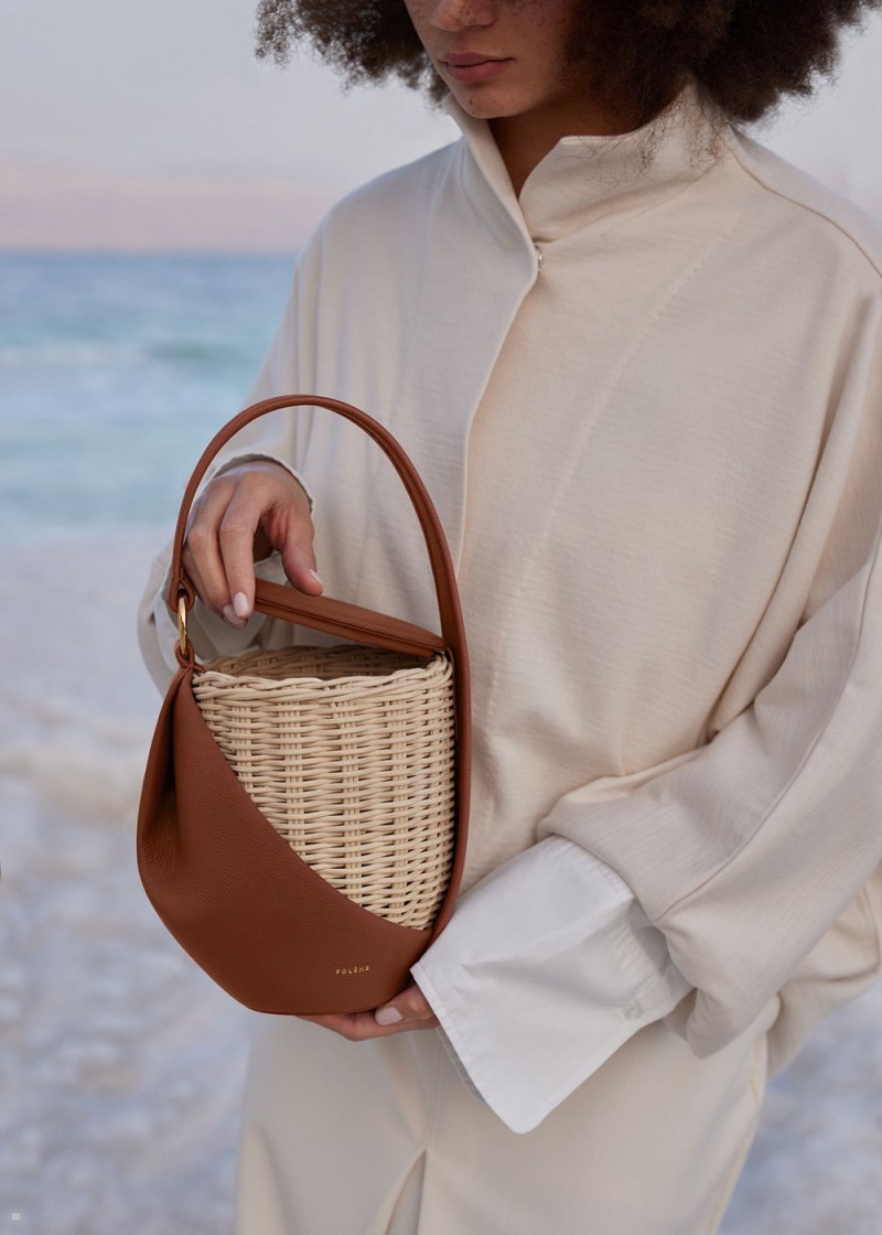 Polene Yké Women's Bags Dark Brown | 541-RFSBXE